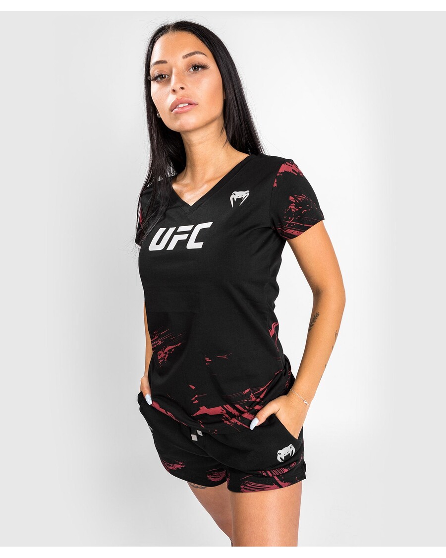 Kaos Lengan Pendek Wanita Ufc Venum Authenticfight Week 2.0 - Hitam/merah