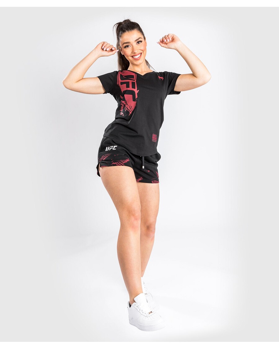 Kaos Lengan Pendek Wanita Ufc Venum Authenticfight Week 2.0 - Hitam/merah