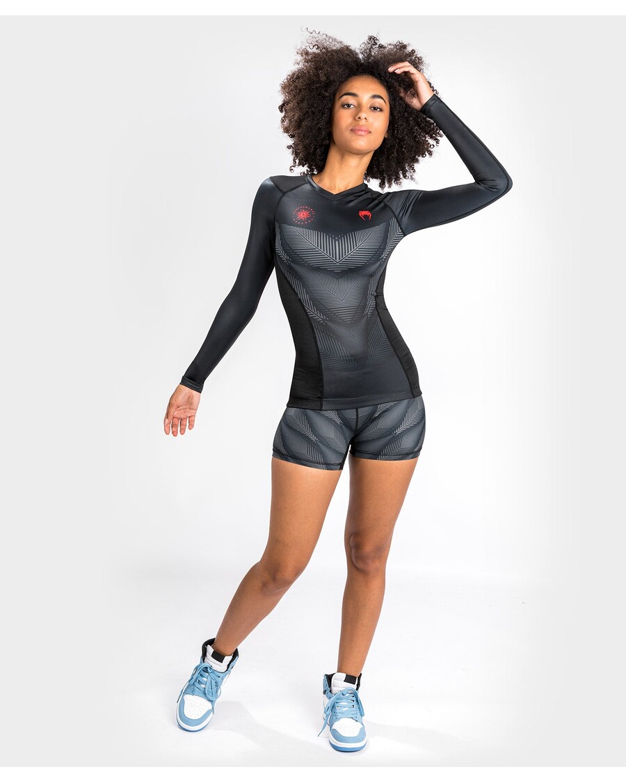 Venum Phantom ラッシュガード長袖 - 女性用 - ブラック/レッド