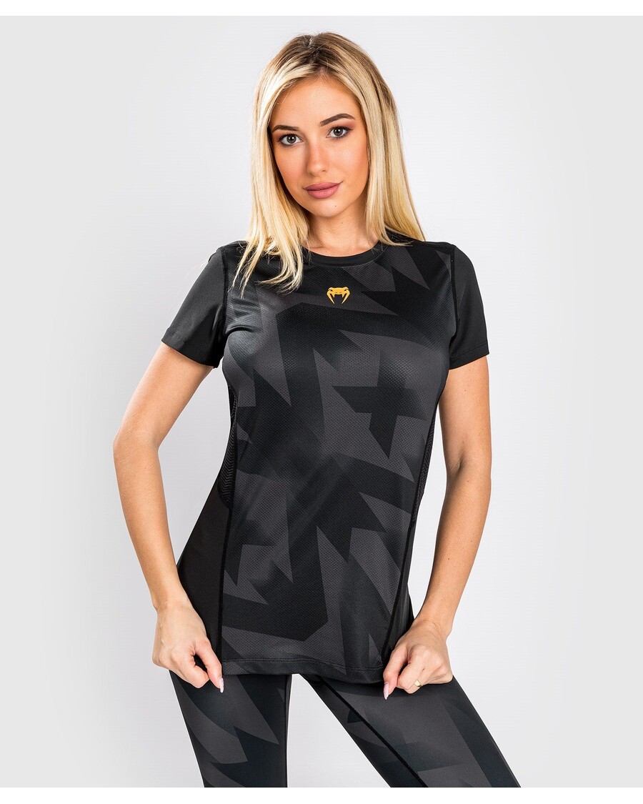 Kaos Venum Silet Kering Berteknologi - Untuk Wanita - Hitam/emas