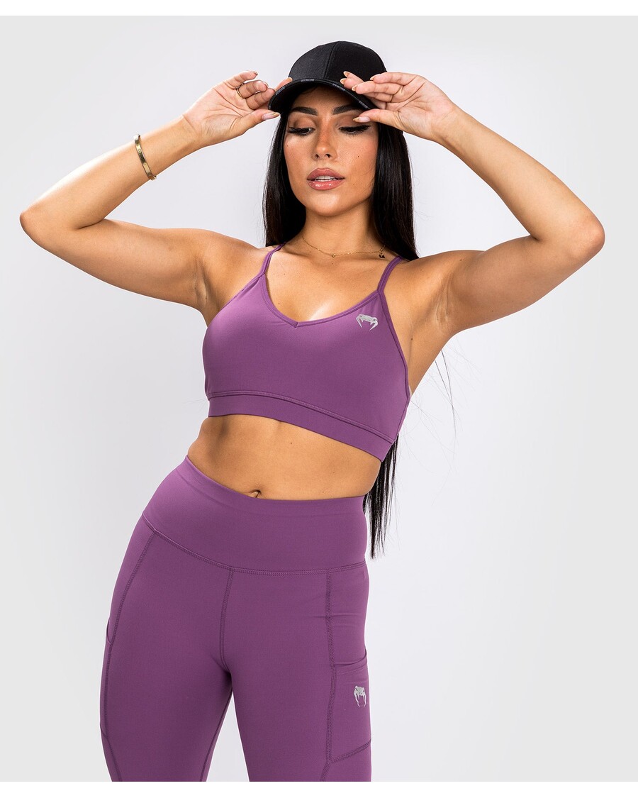 Venum Essential חזיית ספורט נמוכה - סחלב כהה/כסף מוברש