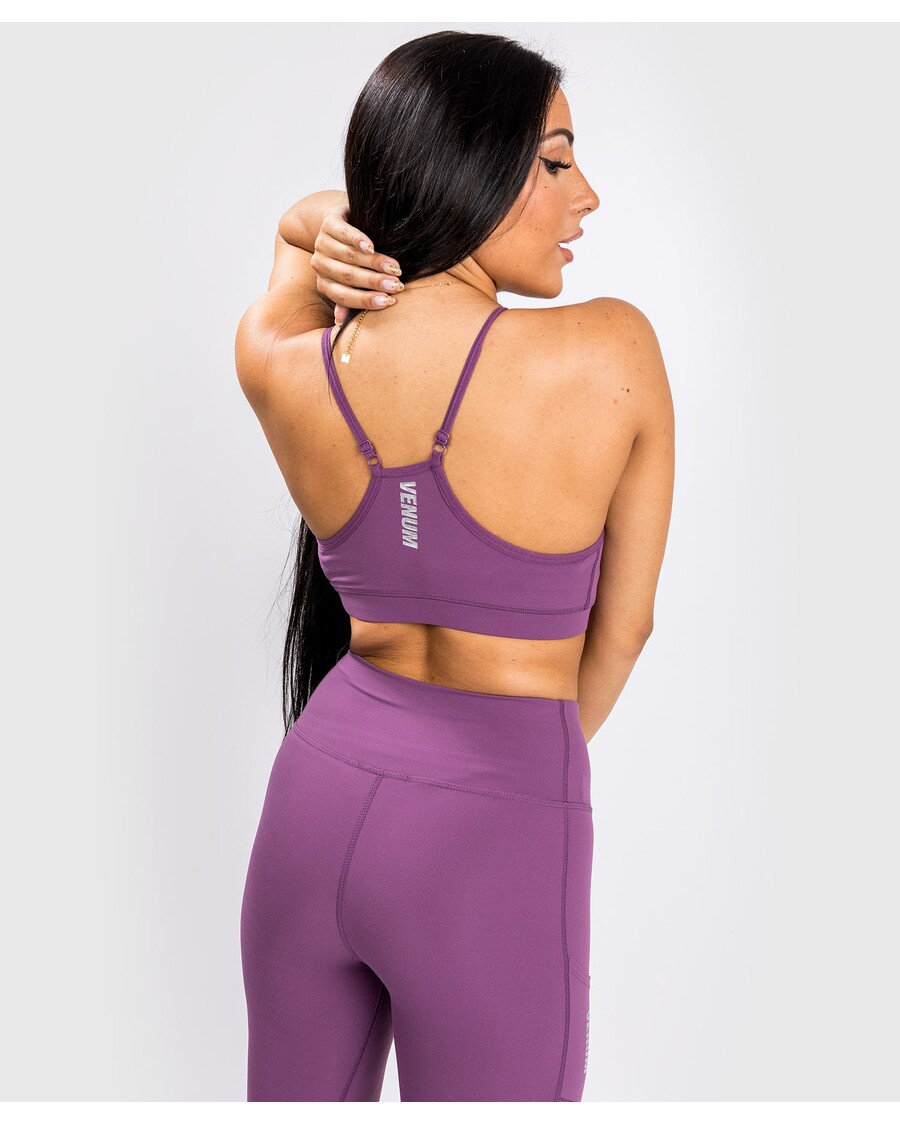 Venum Essential חזיית ספורט נמוכה - סחלב כהה/כסף מוברש