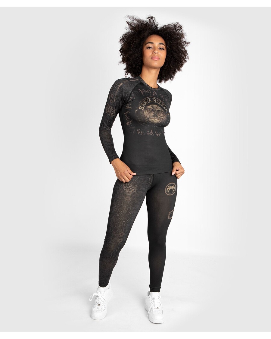 Venum žene Santa Muerte Tamna Strana - Rashguard Dugih Rukava - Crno/smeđe