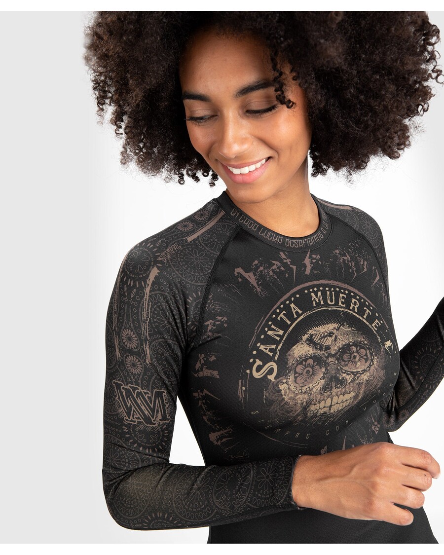 Venum žene Santa Muerte Tamna Strana - Rashguard Dugih Rukava - Crno/smeđe