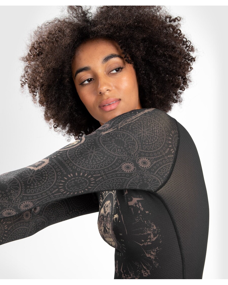 Venum žene Santa Muerte Tamna Strana - Rashguard Dugih Rukava - Crno/smeđe