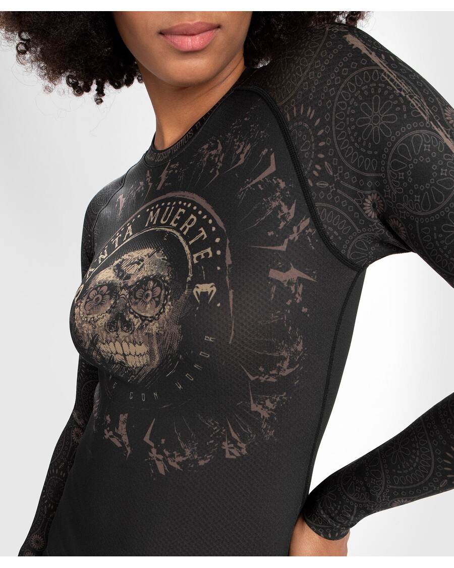 Venum žene Santa Muerte Tamna Strana - Rashguard Dugih Rukava - Crno/smeđe