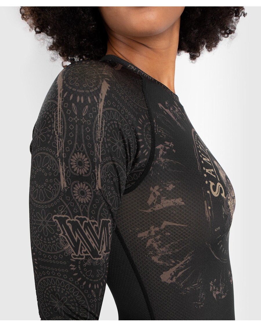 Venum žene Santa Muerte Tamna Strana - Rashguard Dugih Rukava - Crno/smeđe