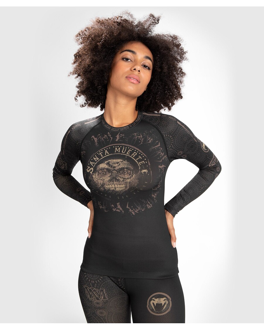 Venum Kvinner Santa Muerte Mørk Side - Rashguard Lange Ermer - Svart/brun