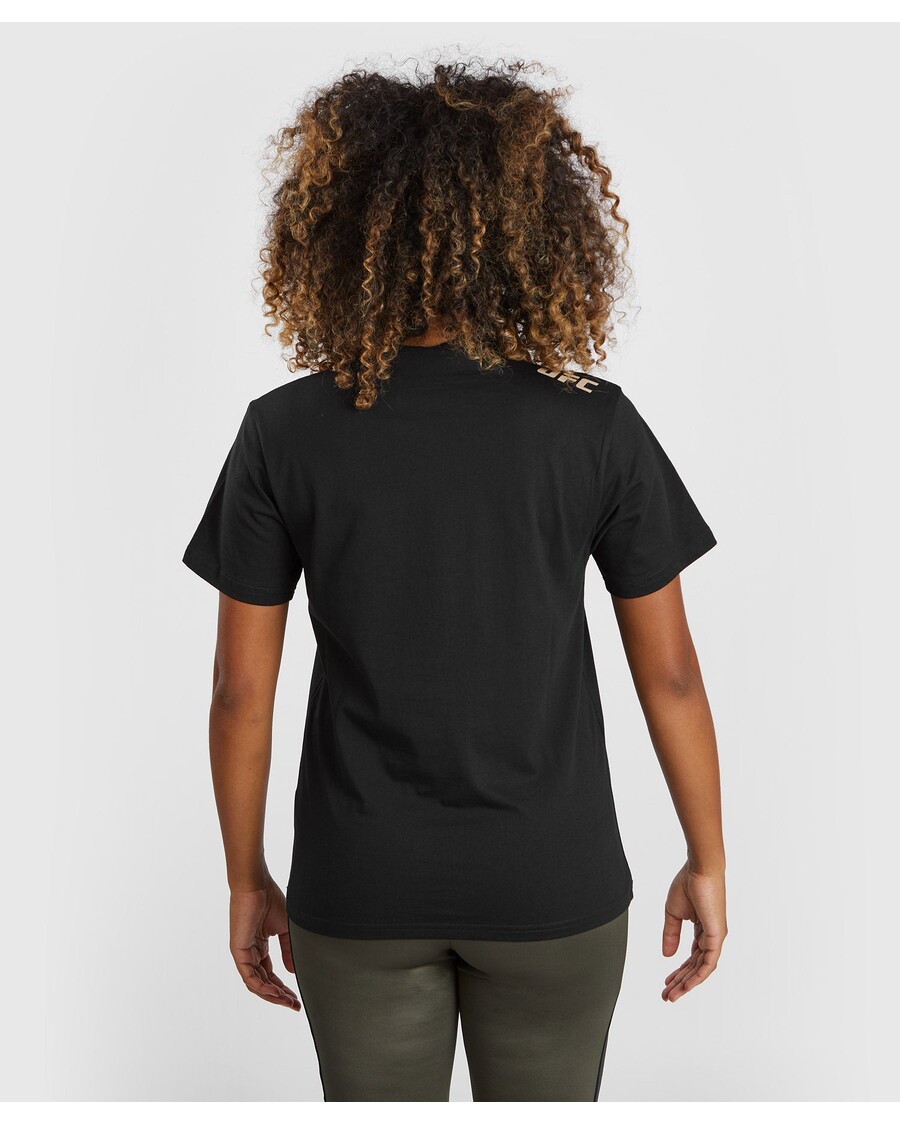 UFC アドレナリン By ヴェナム ファイト ウィーク レディース 半袖 コットン T シャツ - ブラック