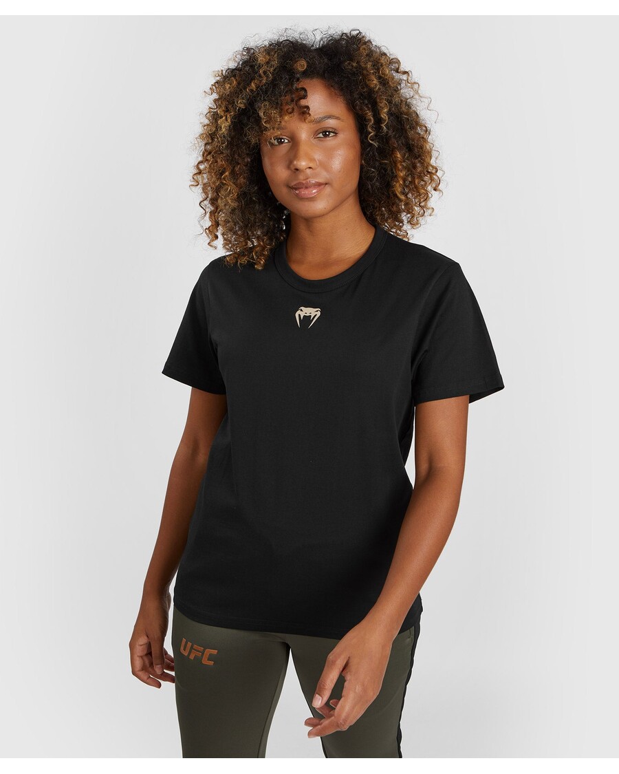 UFC アドレナリン By ヴェナム ファイト ウィーク レディース 半袖 コットン T シャツ - ブラック