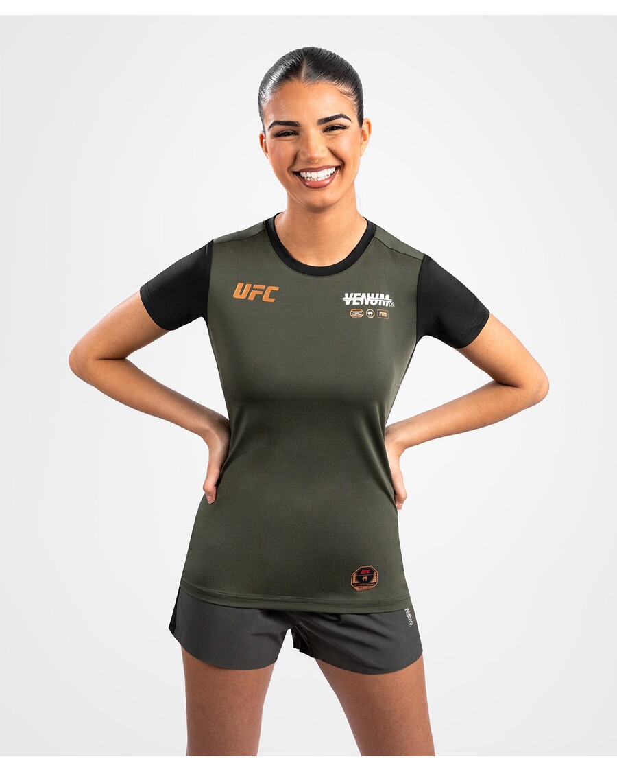 Kaos Berteknologi Kering Wanita Ufc Adrenaline By Venumfight Week - Khaki/perunggu