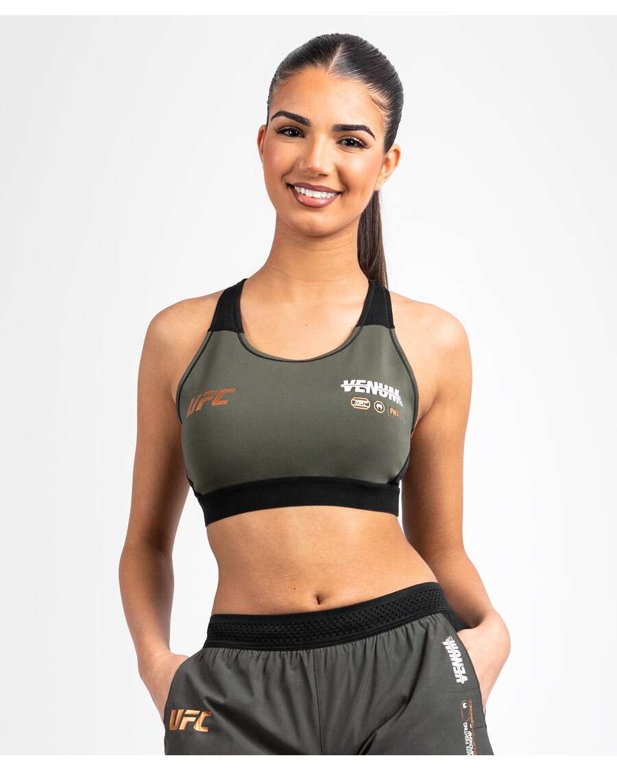 Ufc Adrenaline By Venum Pertarungan Minggu Bra Olahraga Wanita - Khaki/perunggu