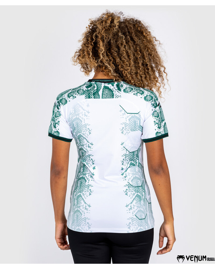 Ufc Adrenaline By Venum מותאם אישית אותנטי קרב ליל חולצה לנשים - מהדורת אמרלד - לבן/ירוק