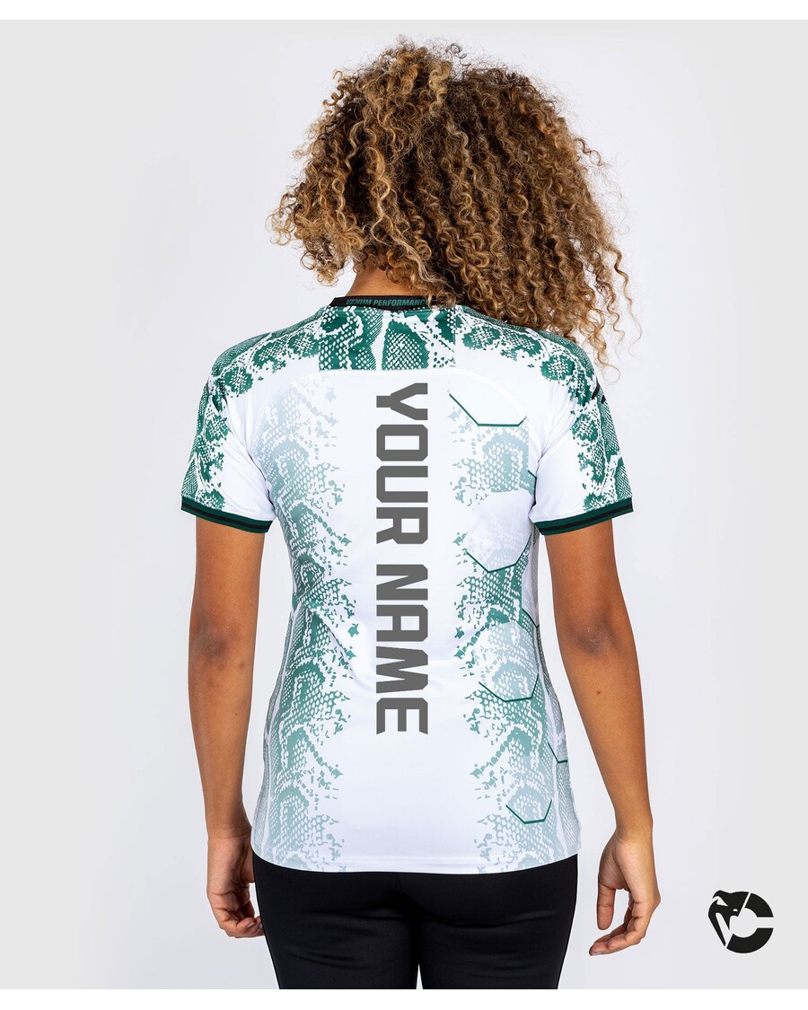 Ufc Adrenaline By Venum Jersey Walkout Wanita Pertarungan Malam Autentik Yang Dipersonalisasi - Edisi Zamrud - Putih/hijau