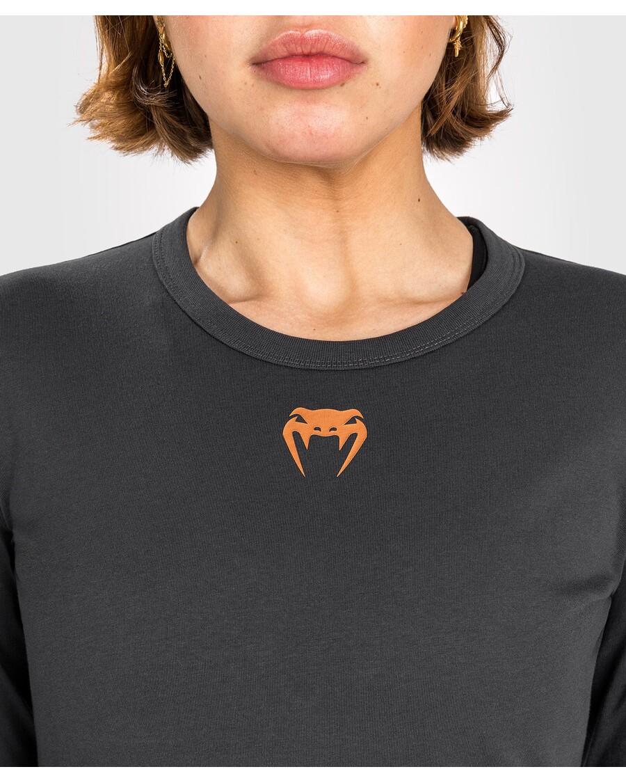 Ufc Adrenaline By Venum Fight Week חולצת כותנה עם שרוולים ארוכים לנשים - אפור פחם