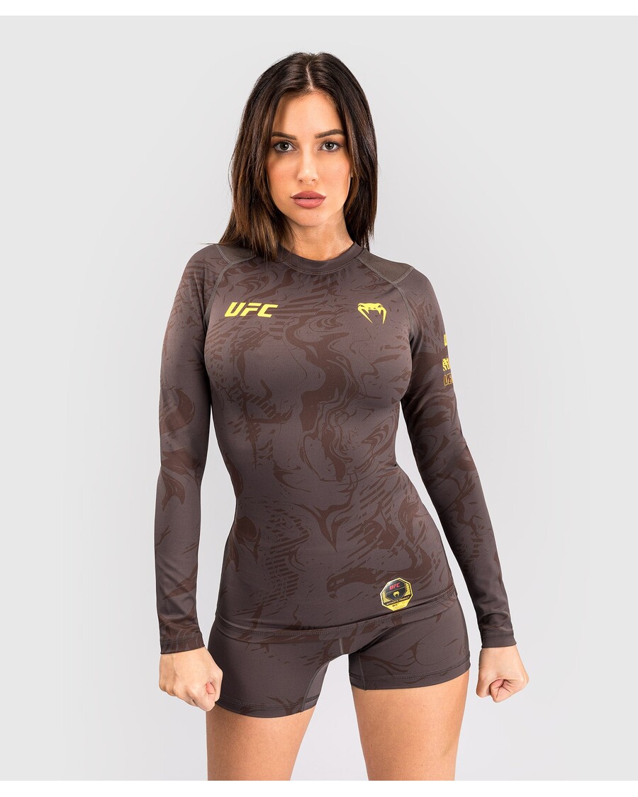 Ufc Fusion By Venumfight Week Penampilan Wanita Pelindung Ruam Lengan Panjang - Coklat Tanah