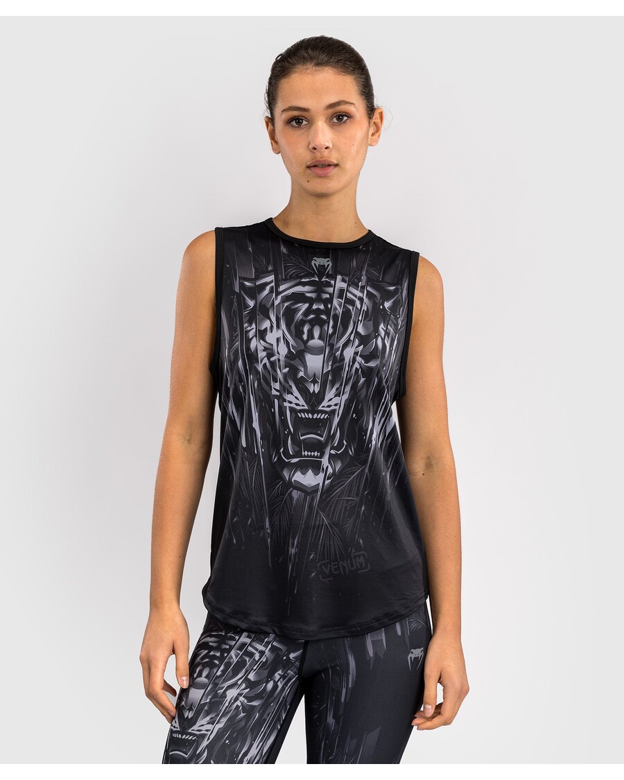 Tank Top Wanita Venum Tiger - Hitam/perak