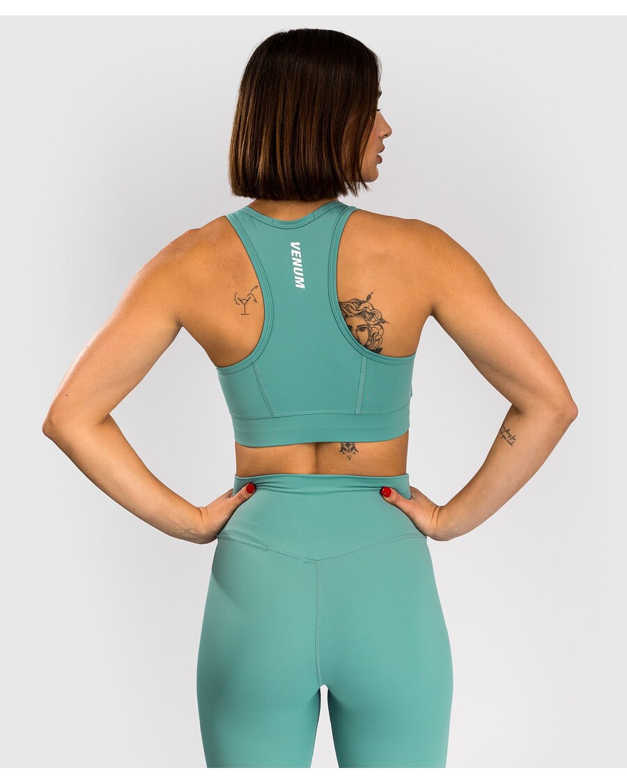 Venum Essential レディース ミディアム インパクト スポーツ ブラ - アクア グリーン