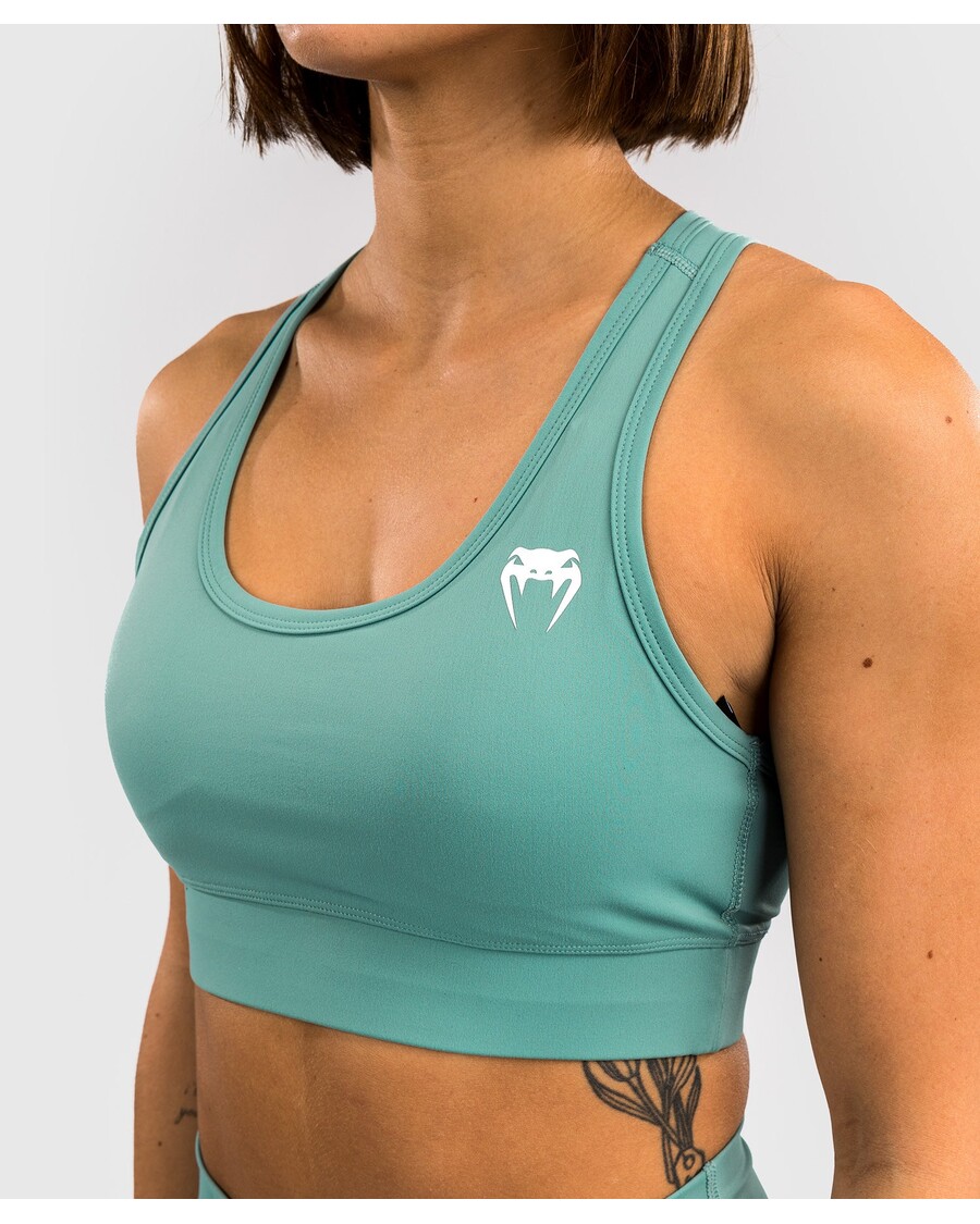 Venum Essential レディース ミディアム インパクト スポーツ ブラ - アクア グリーン